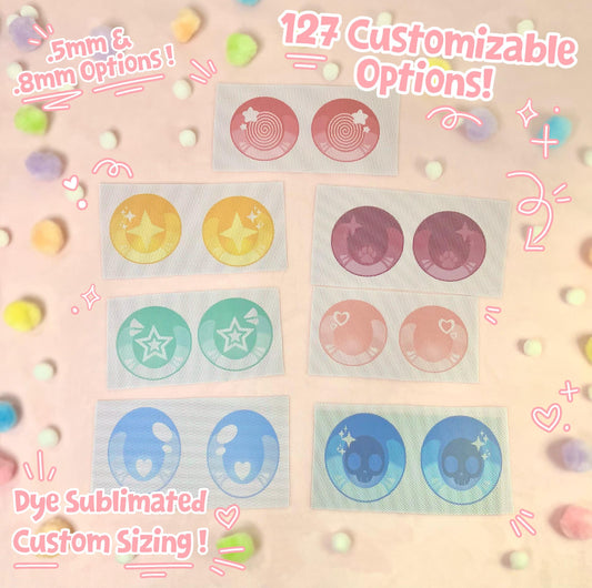 127 CUSTOMIZABLE OPTIONS! Custom Dye Sublimated Fursuit Eyes