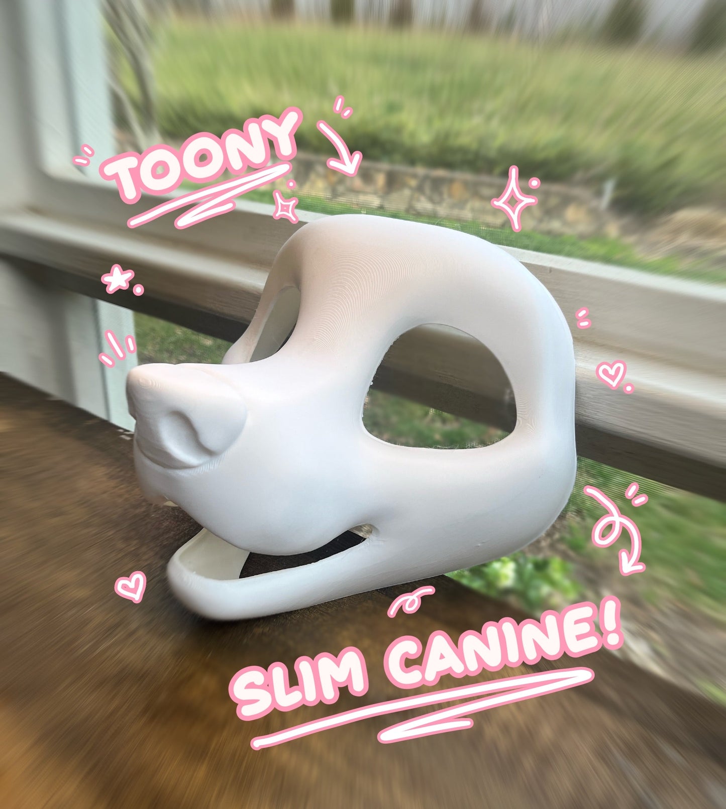 HyperToon Slim Canine, Canine Dog Fursuit Head Base + Eyeblanks